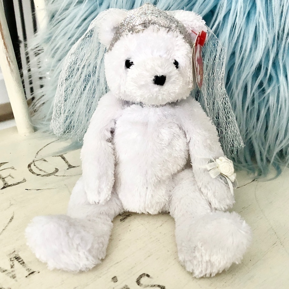 TY Beanie Baby, Wedding, Bride, Bear, Vintage,‎ 2002, Nice Condition